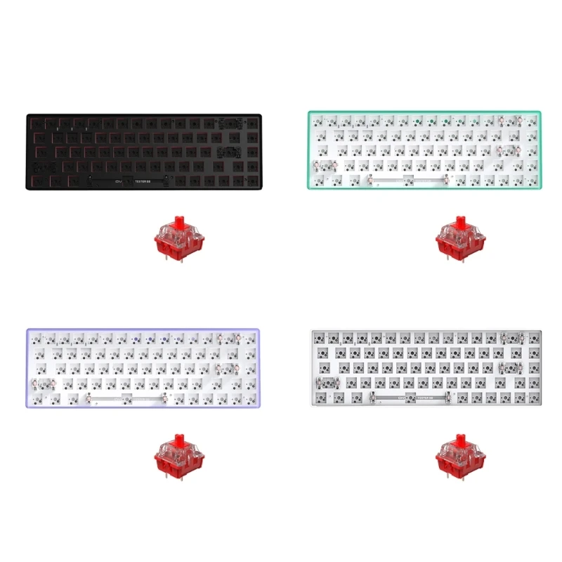 

TESTER68 Customized Mechanical Keyboard Hot-swappable Shaft Base 2.4G Bluetooth-compatible Wireless Keypad
