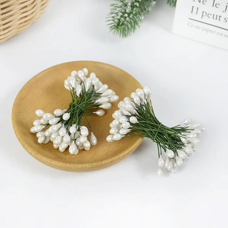 50 stücke Gold Silber rot künstliche Blumen Staubblatt Beeren Weihnachten Hochzeit Dekor Home Party Bundle DIY Kranz Geschenk box Dekoration – Detail 11