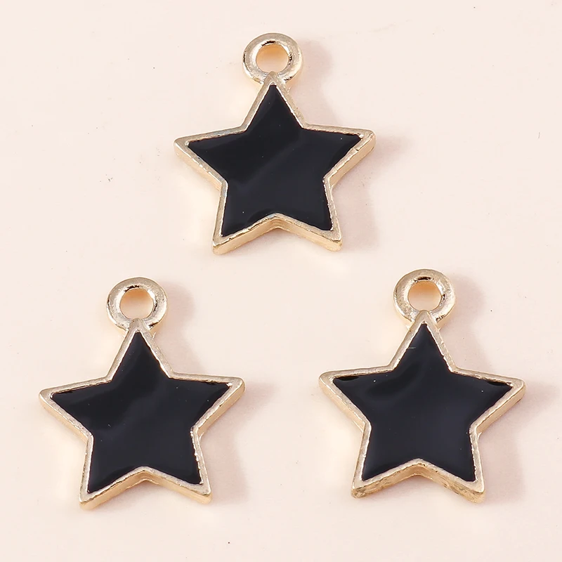 Duarte 20 Teile/los Nette Mini Emaille Stern Charms Anhänger für Schmuck Machen Ohrringe Halsketten Armbänder DIY Handwerk Zubehör – Detail 4