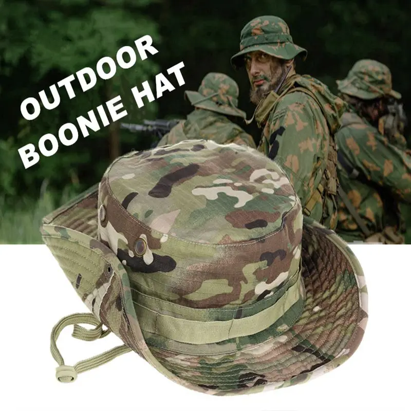 Camouflage Boonie Tactical Army Bucket Hats Militær Multicam Panama Sommerkasket Jagt Vandring Udendørs Camo Solhætter Mænd_voghion.com