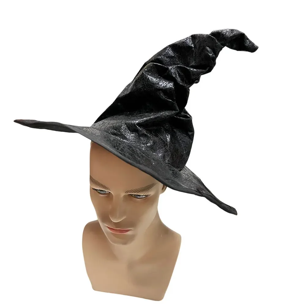 Halloween Crumpled Witch Hat Black Party Harry Potter Wizard Hat Ball Magic Mage Women Foldable Corner Witch Cap cosplay hat