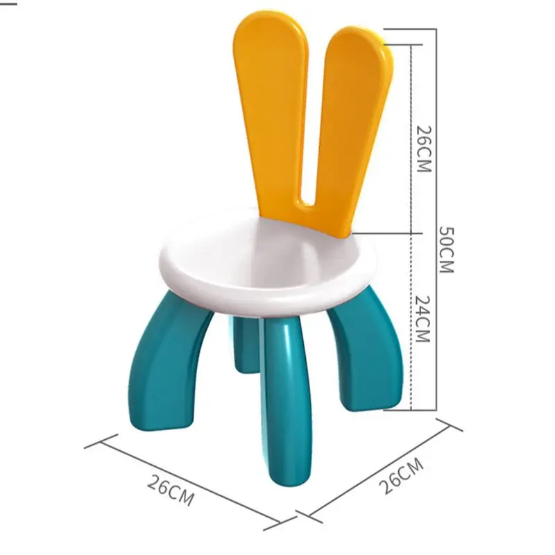 Plastic Children's Stool with Backrest, Activity Table Chair for Kids, Kindergarten Baby Learning Chair with 24cm Seat Height