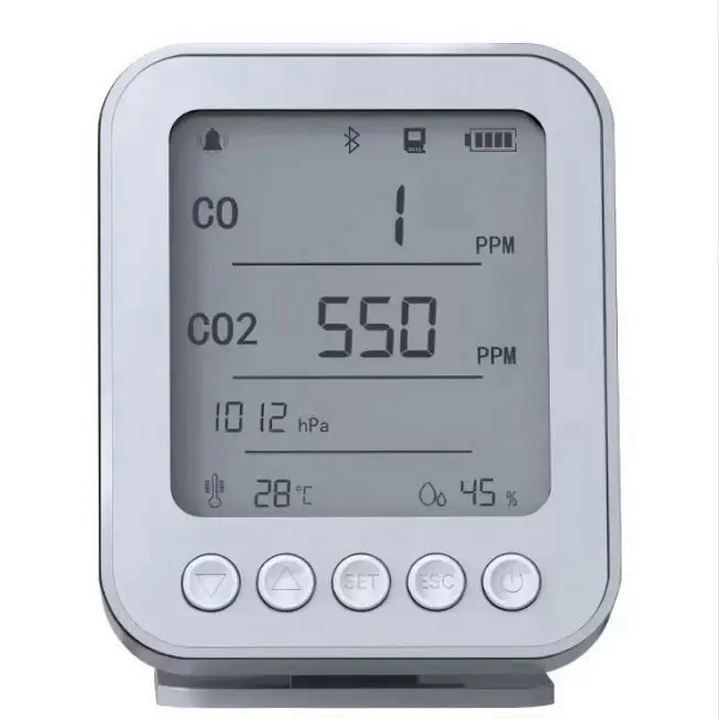 

Dropshipping Factory Co2 CO Carbon Monoxide Detector Humidity Temperature Air Pressure Bluetooth Air Quality Monitor