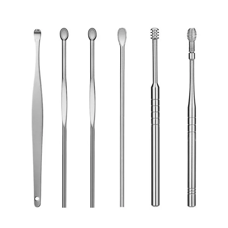 6pcs Ear Wax Remover Ear Cleaning Kit Pick Earpick Cleaner Spoon Care Clean Tool for Baby Adults Care Set