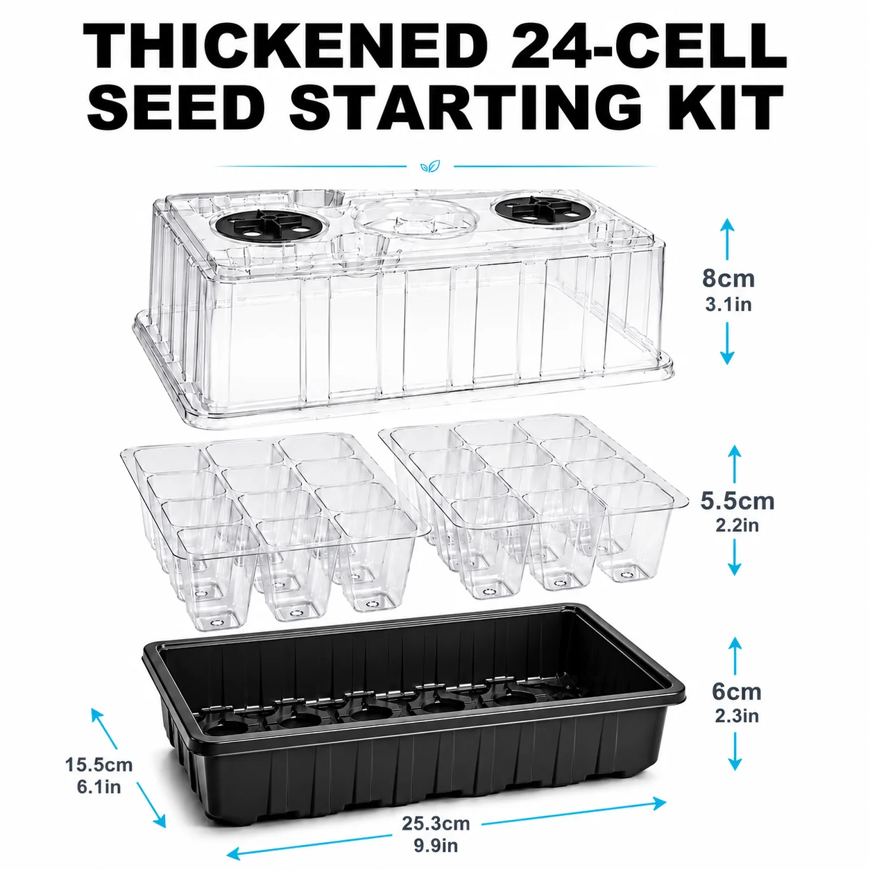 Premium Seed Starter Kit with Adjustable Ventilation & USB Controller, Indoor Tray for Optimal Germination and Growth
