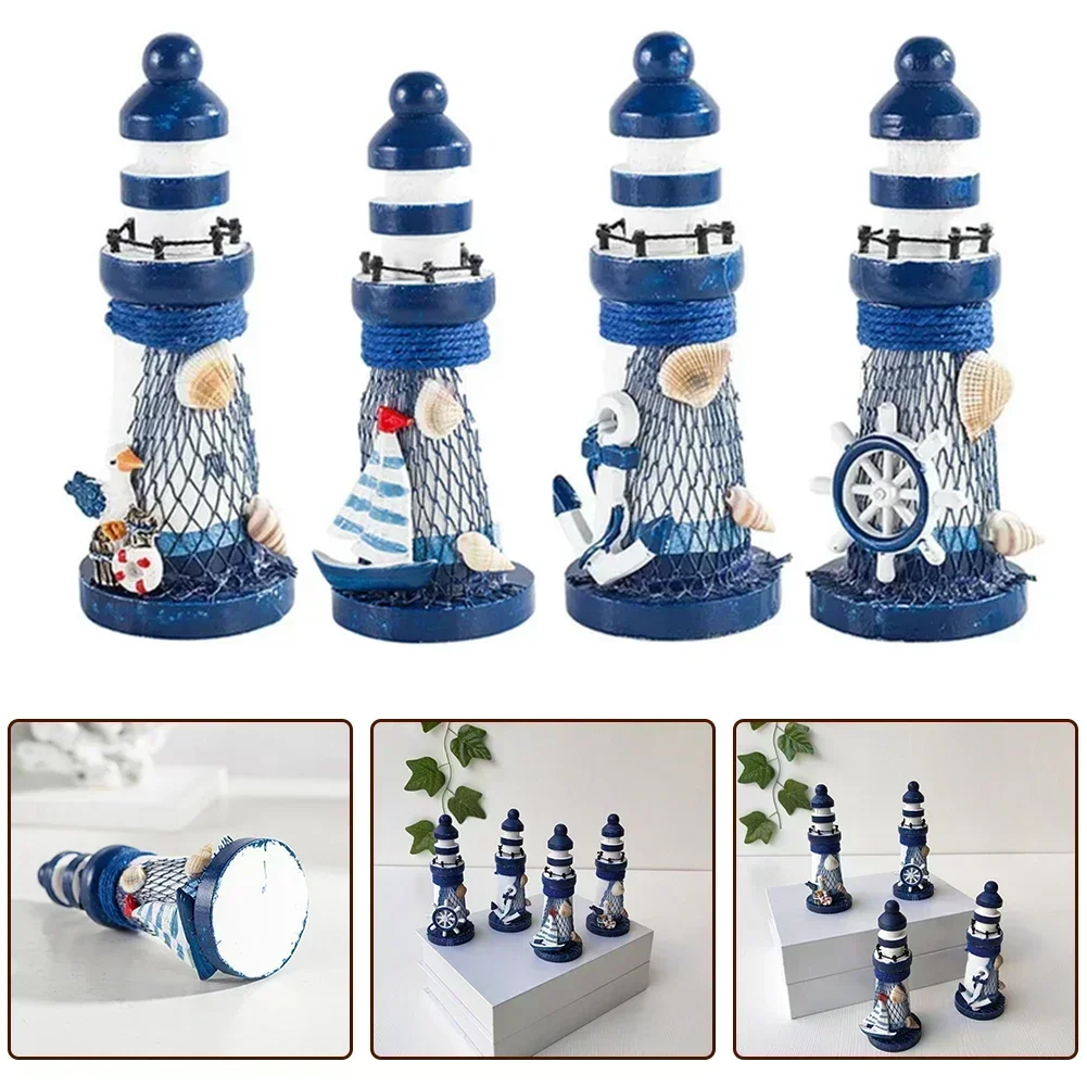 Nautical Lighthouse Ornament Bathrooms Beach-themed Desktop Handmade Beach Decor,ornament crafts