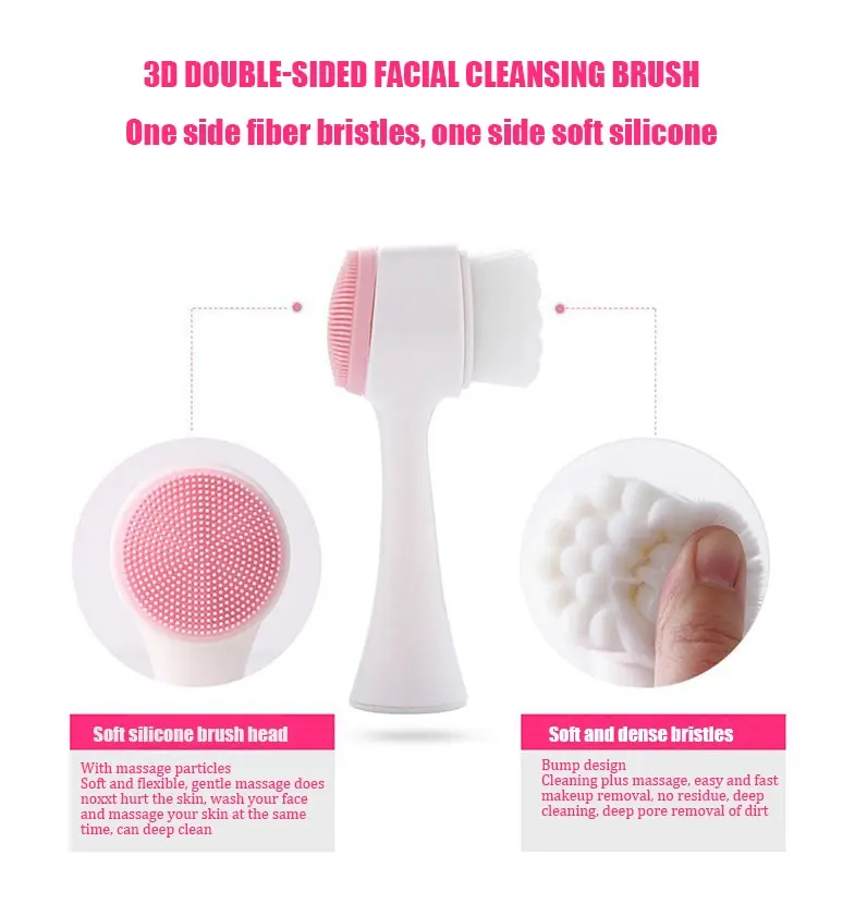 3D Bilateral Silicone Facial Cleanser Brush