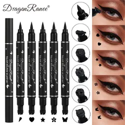 Double Head Waterproof Liquid Eyeliner Moon Star Heart Shapes Tattoo Stamp Quick To Dry Eye Liner Pencil Eyelash Makeup Tool