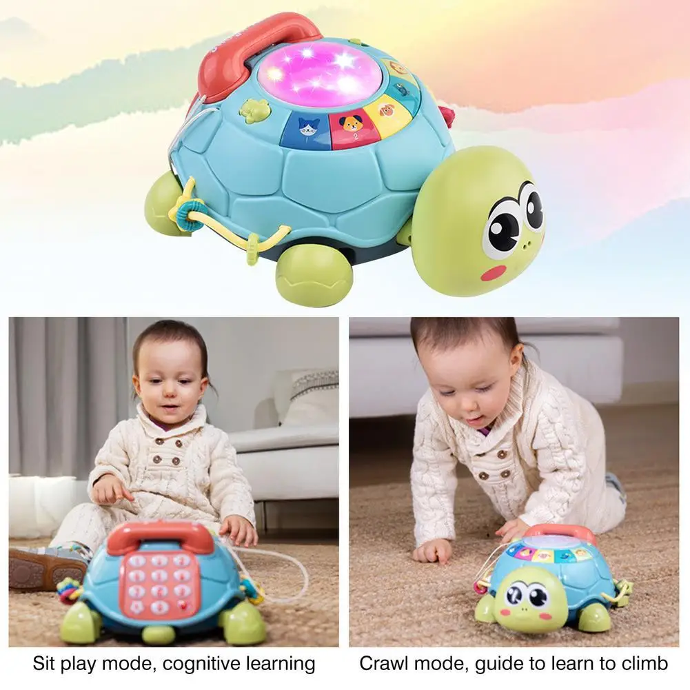 Multifunctional Crawling Turtle Telephone Baby Toy Puzzle Early Education Story Machine Musical Toy 6 Months Infant Baby Gifts 3
