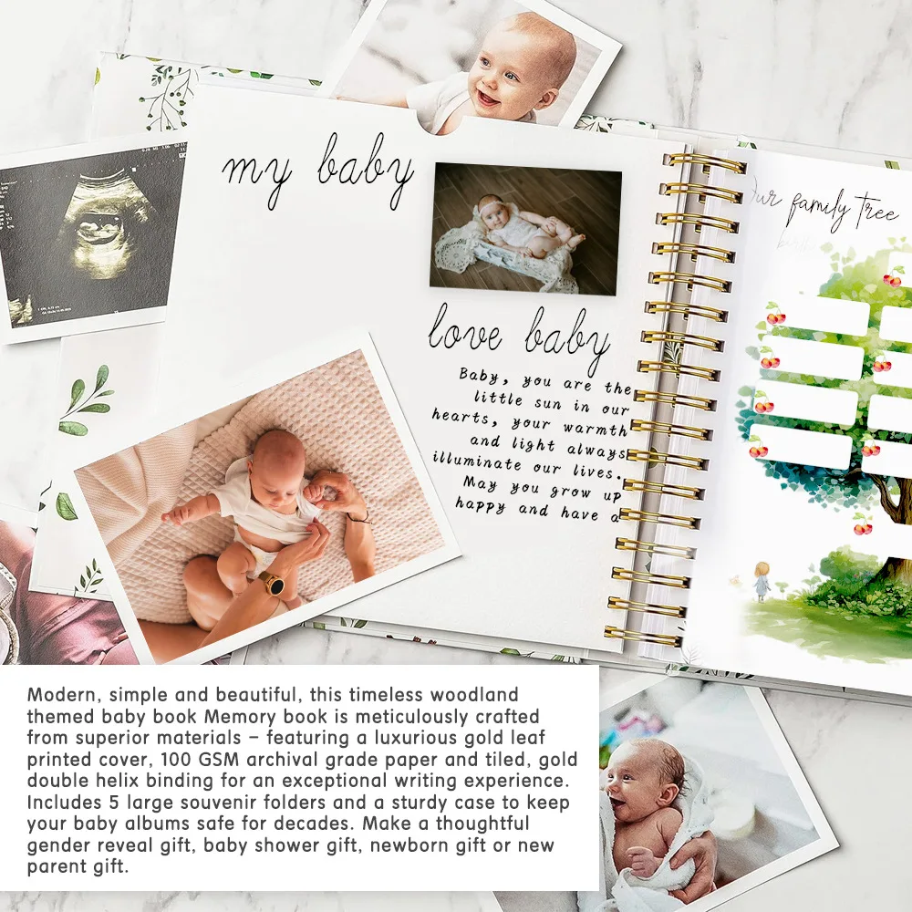 Bview Art 100 sheets Baby Growth Memory Book Set - Pregnancy to Toddler Journal with DIY Scrapbook Pages for New Parents 5