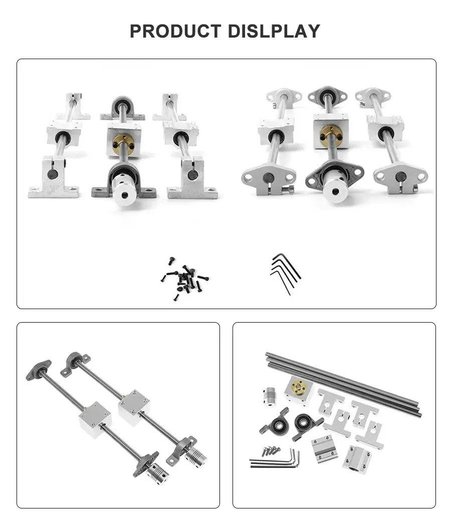 1 SET 3D-Drucker-Führungsschienen-Sets, T8-Leitspindel, Länge 100–1000 mm, lineare Welle 8 + KFL08 KP08 SK8 SHF8 SC8UU + Mutterngehäuse + Kupplung – Detail 17