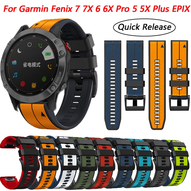 Correa de silicona para reloj Garmin Fenix 6 6X Pro / 5 5X Plus 3 3HR,  22mm, 26mm, Easyfit - AliExpress