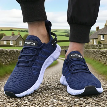 أحذية ركض بنعل ناعم للرجال أحذية رياضية كاجوال مرنة شبكية قابلة للتنفس ونعال مستدامة أحذية تدريب التنس 2