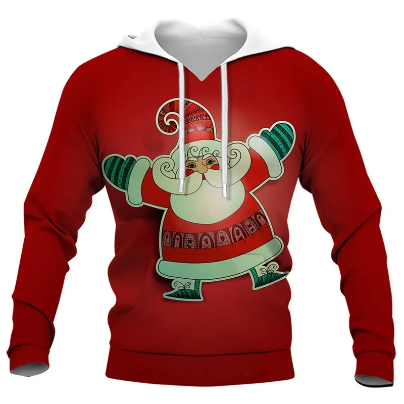 

Christmas Gift 3D Graphic Hoodies For Men Women Clothing Casual Long Sleeve Pullovers Sweatshirt Santa Claus Pattern Hooded Tops