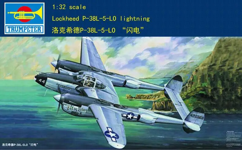 Trumpeter 02227 1/32 Lockheed P-38L-5-Lo Kit Modello In Plastica Lightning