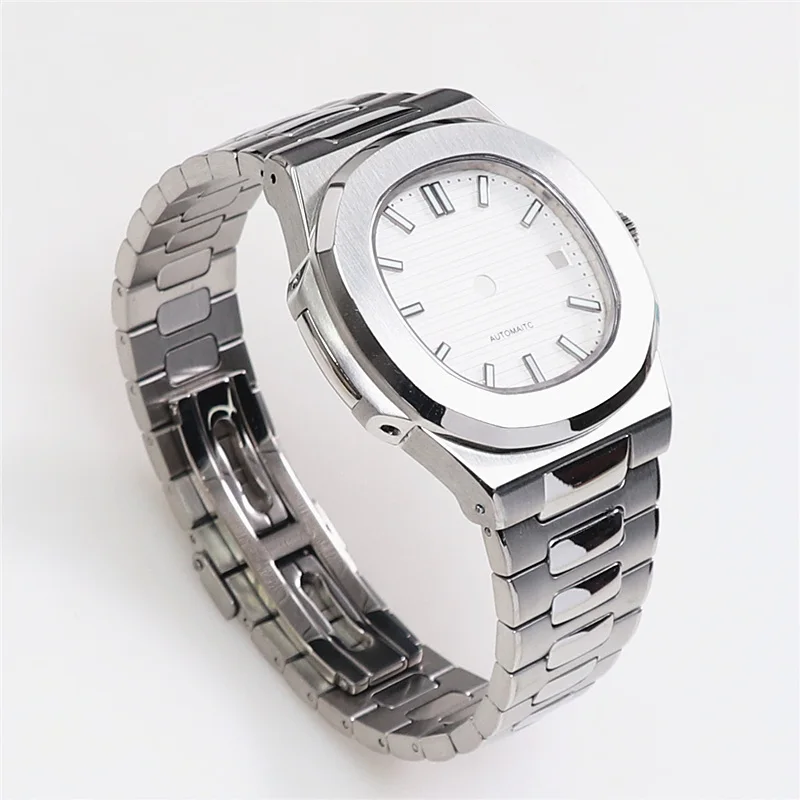 High Quality Waterproof Nautilus Watch Stainless Steel Case and Strap Bracelet with Dial and Hands for NH35 Movement Watch Mod