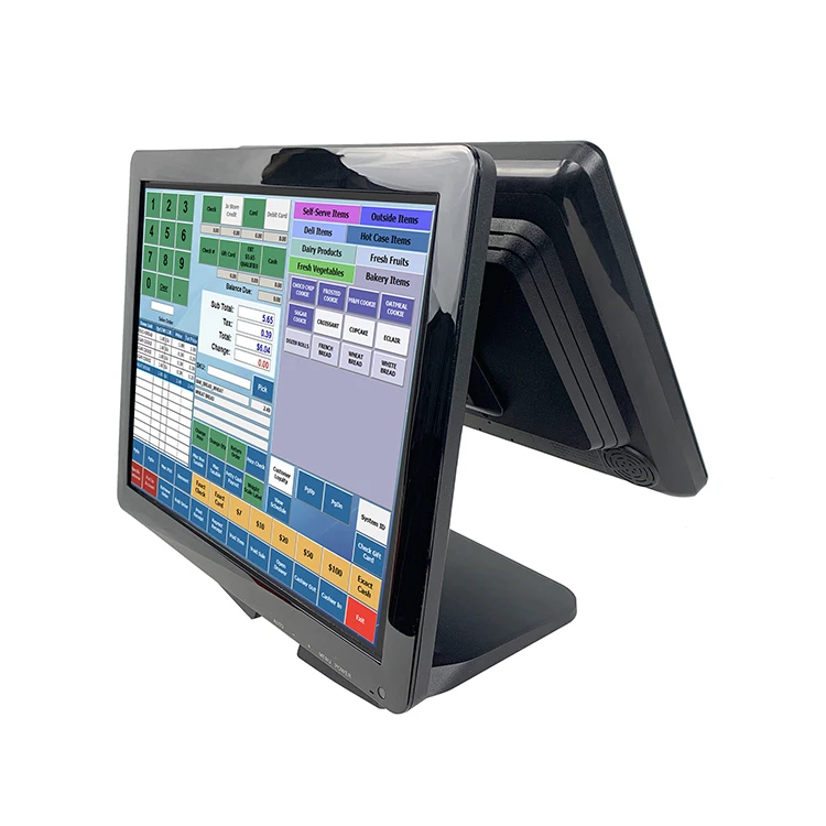 

Factory wholesale price 17 inch dual screen POS touch screen monitor for supermarket retail cashier register