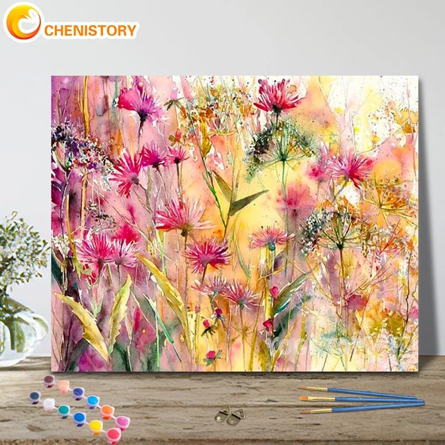 PhotoCustom Paint By Numbers Flowers Hand Painted Painting DIY Pictures By  Number Kits Drawing On Canvas Home Decor - AliExpress