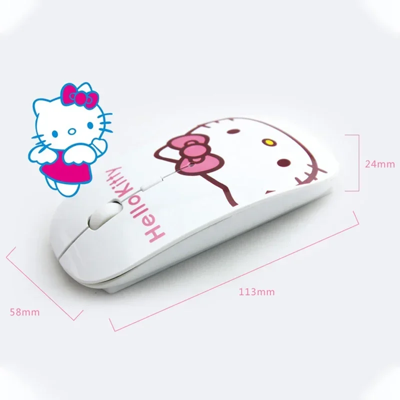 Olá kitty mouse sem fio bluetooth mouse kawaii ultra-fino silencioso mouse para jogos bonito usb 2.4g ratos para ipad computador portátil pc