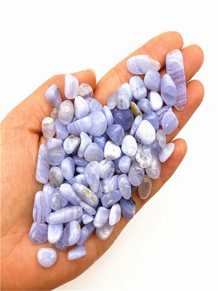 1000g Natürlicher Blauer Spitzenachat Blauer Chalcedon Kies Lila Achatperlen Chakra-Heilung Reiki DIY-Materialien Steinarbeiten – Detail 1