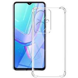 Enhanced Clear Silicone Soft Back Cover - Shockproof, Transparent Protective Case for Vivo Y27S Global (Shockproof Case)