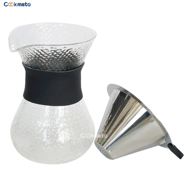 Cafetera De Goteo Vidrio 400ml Filtro Acero Chemex Silmar