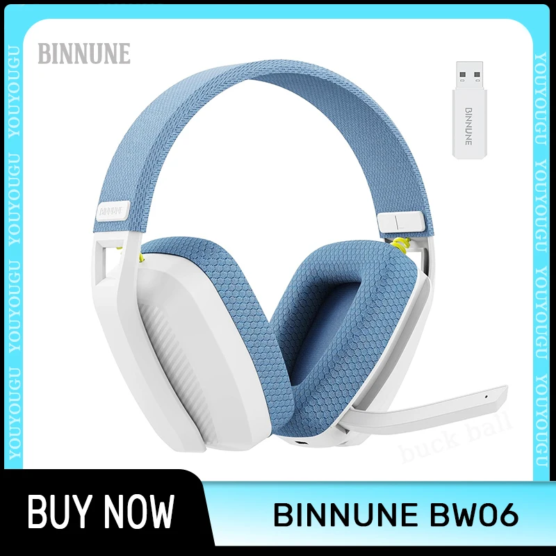 

Беспроводные Игровые наушники Binnune Bw06 с микрофоном, 2,4 ГГц