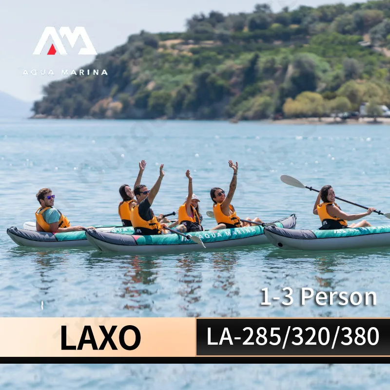 Aqua Marina Laxo Canoa Gonfiabile Divertente Kayak D'Acqua Per 2 Persone 600D Poliestere Protezione Uv Kayak Gonfiabile Pesca Paddle Boat