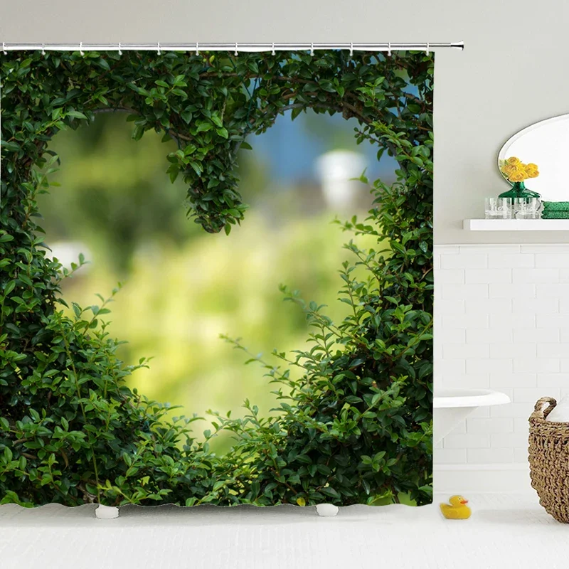 3D Shower Curtain Natural Forest Scenery Printed Bathroom Curtains Waterproof polyester With Hooks Home Decorate shower curtains