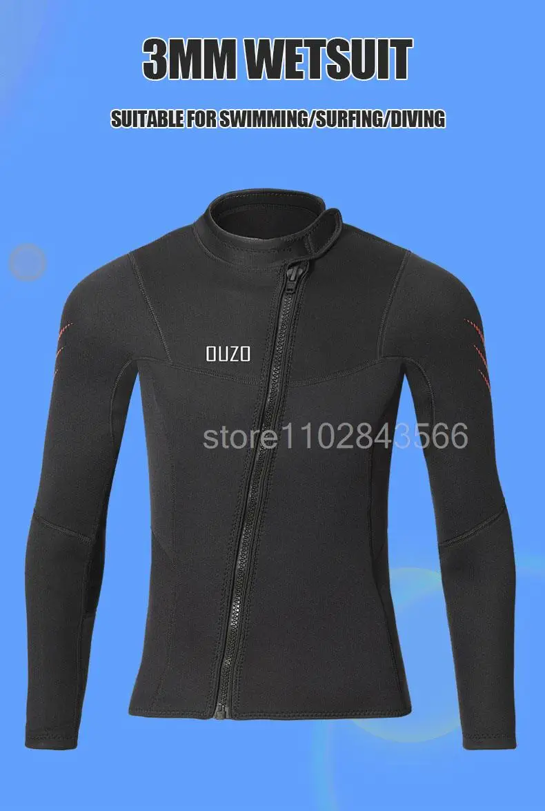 3MM Men Wetsuit Neoprene Underwater Keep Warm Diving Suit Kitesurf Surf Surfing Spearfishing Jacket Pants Clothes WetSuit