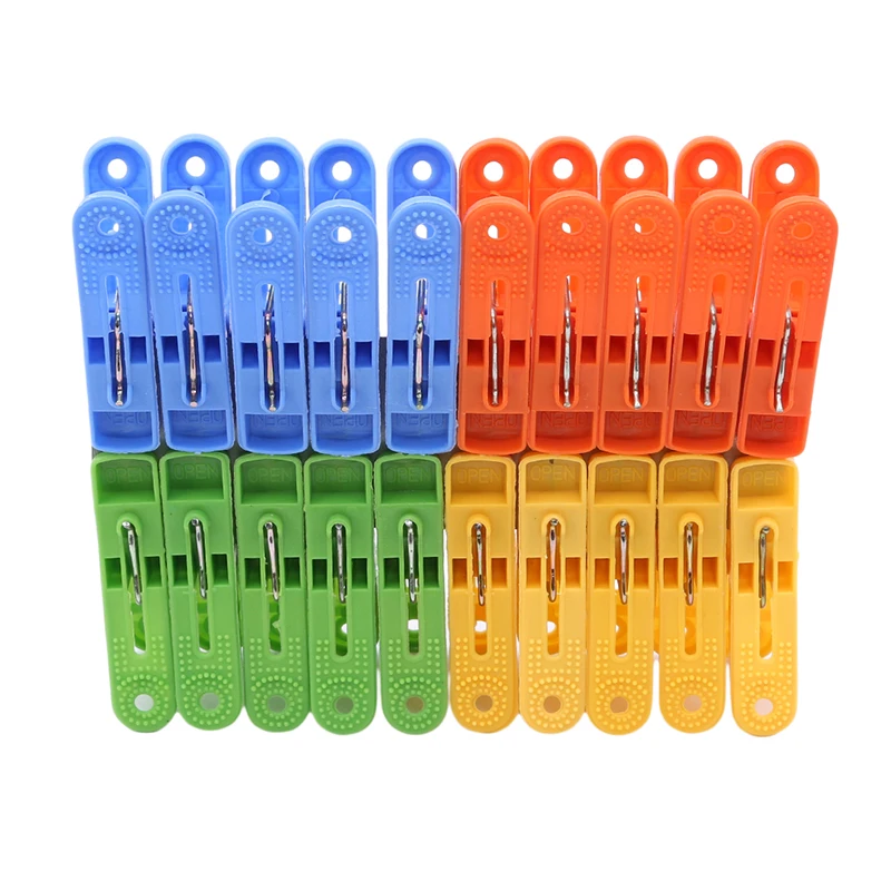 

20pcs / Pack Plastic Clothespins Laundry Hanging Pins Clips Household Clothespins Socks Underwear Drying Rack Holder 4colors