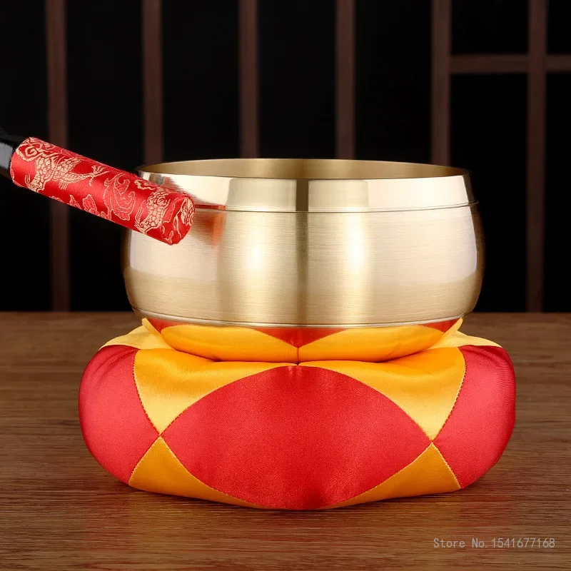 Creative Handmade Tibetan Singing Bowl Set, Brass Buddhist Artifacts, Decorative-Wall-dishes, Resonance Healing Meditation, 1Pc