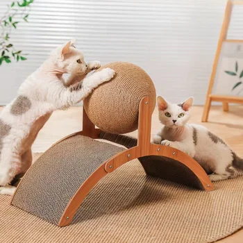 나무 고양이 긁는 도구, 내마모성 그라인딩 발, 장난감 스크래치 보드, 고양이 긁는 도구, 긁는 도구, 2 in 1