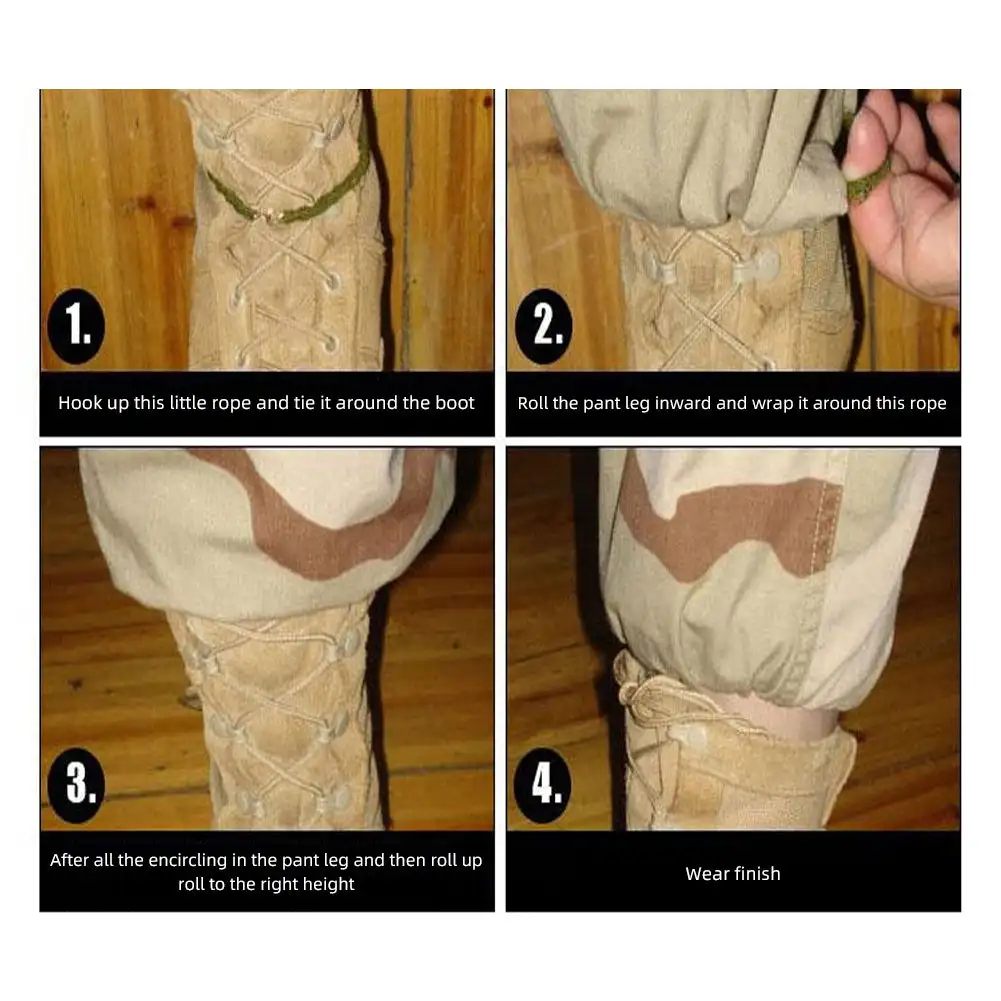 2Pcs Outdoor Multifunctional Tactical Leggings Elastic Rope Trouser Leg Strap Riding Boot Rubber Band Camping Hiking