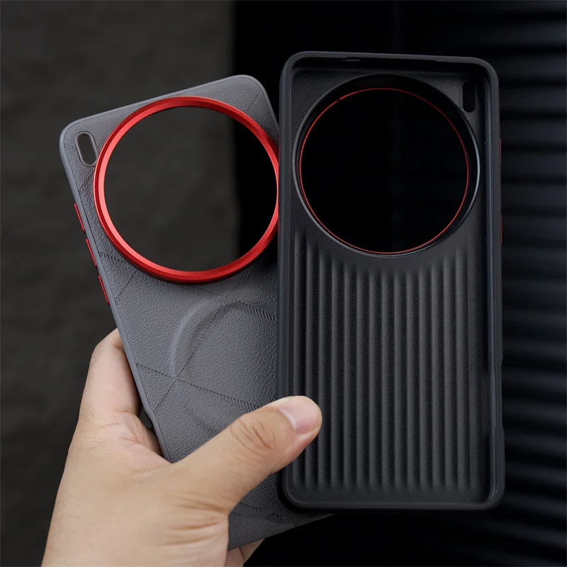Luxury Leather Pattern Magnetic Soft Hybrid TPU+Metal Back Case - Enhanced Quality