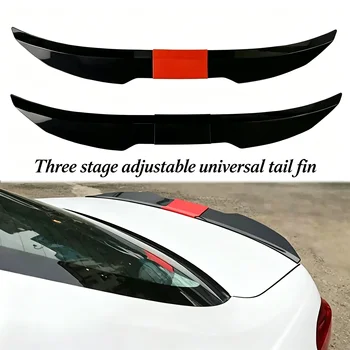 3 Pezzi Spoiler Universale per Auto in ABS, Spoiler per Bagagliaio Regolabile 115-125cm, Adatto per la Maggior Parte delle Modifiche Auto e Accessori Decorativi
