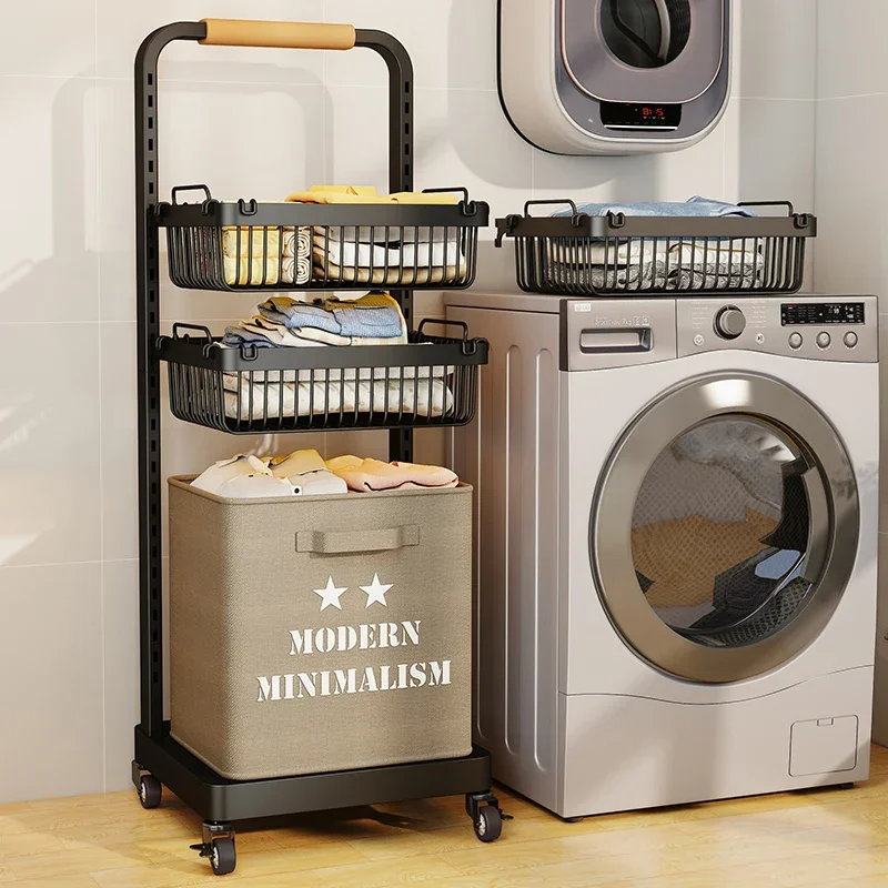 

Новый органайзер для стирки-Deluxe Nordic Carbon Steel Storage, подставка для мобильного дома для туалета, перегородка на колесиках, стойка большой емкости