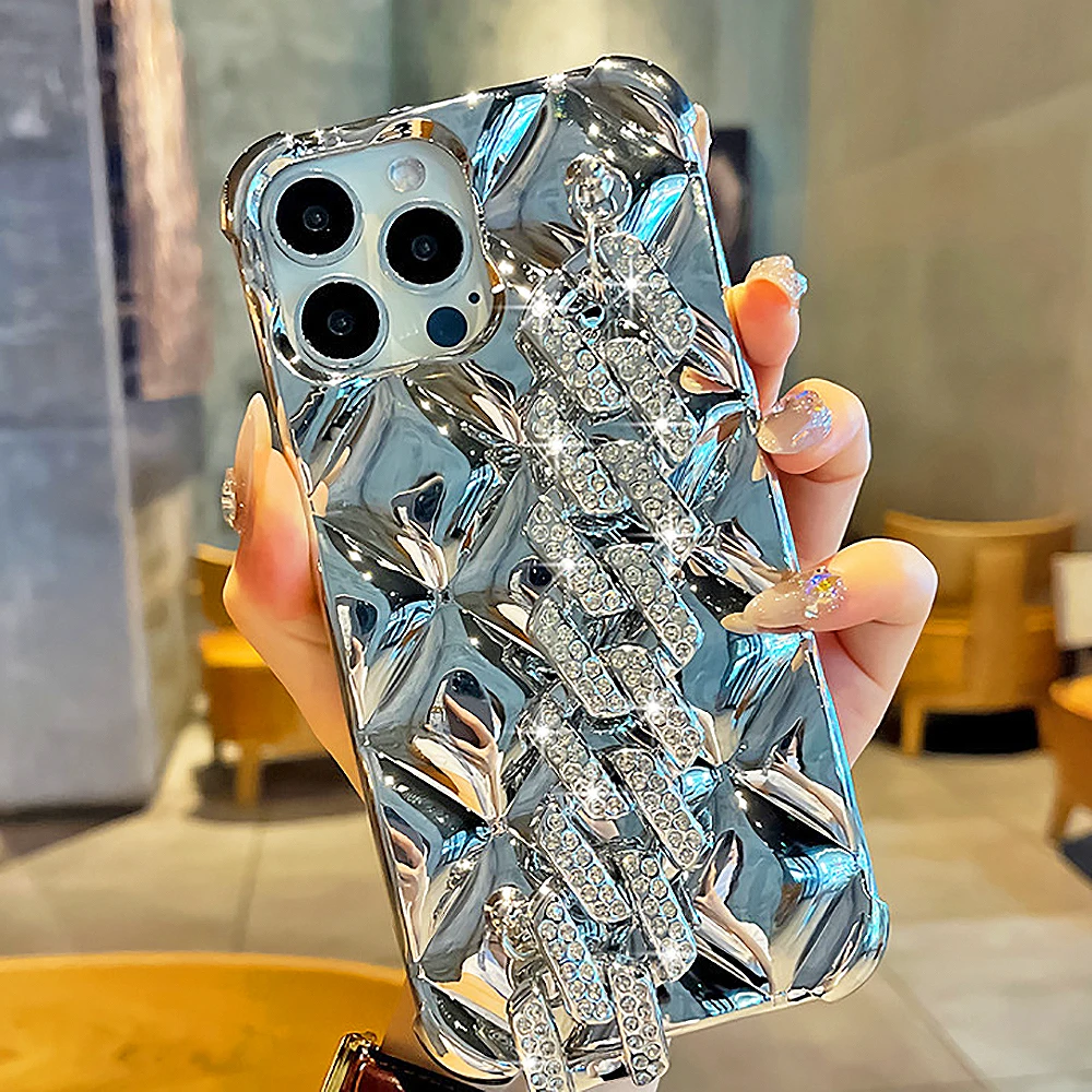 Phone Case Asymmetric Beaded Optical Plated Alloy Hanging Ornaments main image 1