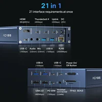 Doca Acasis Thunderbolt 4 21 em 1 |   Saída máxima de 90 W 8K 60 Hz TF SD 4.0 | Hub USB-C de 40 Gbps para edição de vídeo e estação de trabalho profissional - Imagem 2