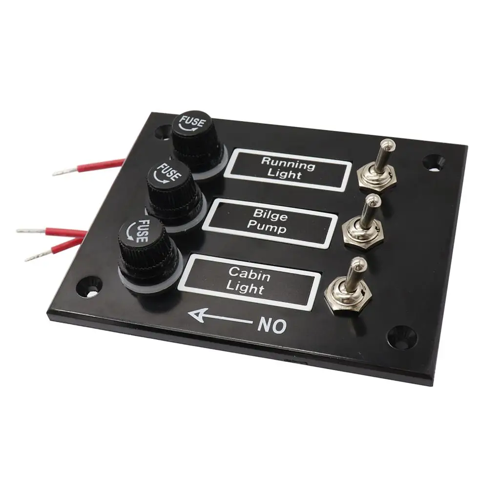 Boat Switch Panel, Waterproof 3 Gang Toggle Switches with Circuit Breaker DC 12V for Marine Car Truck Yacht