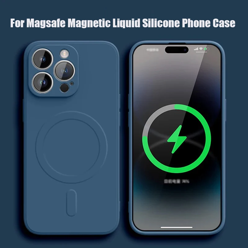 Magnetic Wireless Charging Liquid Silicone Phone Case with Magsafe Compatibility