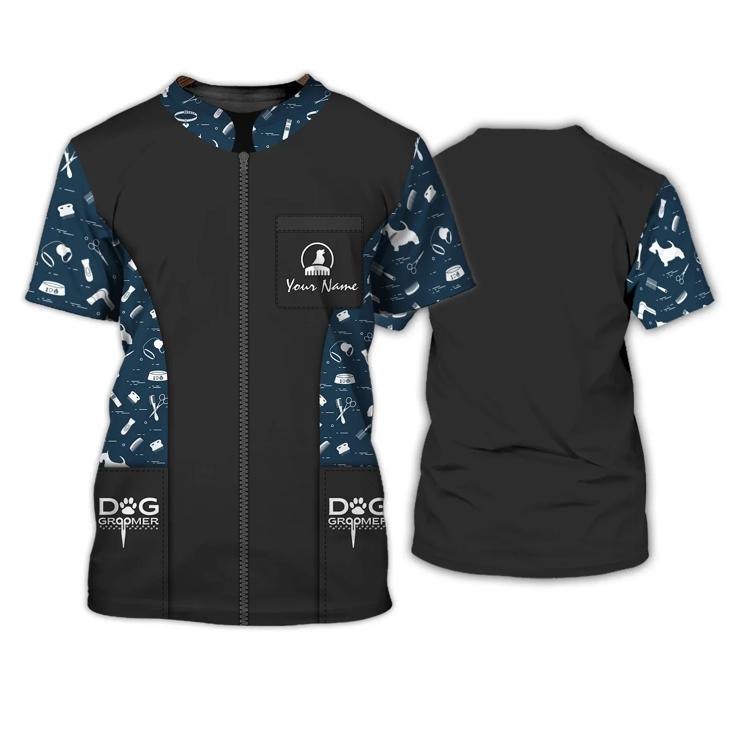 PLstar Cosmos Neueste Pet Groomer Sommer männer T-shirt Personalisierte Hund Groomer Name 3D Gedruckt t-shirt Unisex Casual Tops DW170 – Detail 23