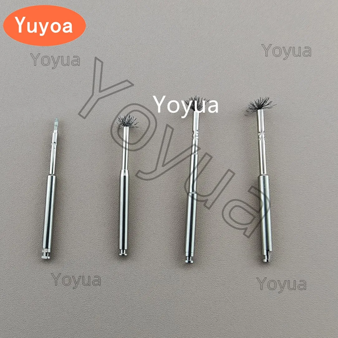 1pc Dental Debridement Peri-Implantitis Implant Surface Threads Titanium Brush for Implant Restoration Maintenance Autoclavable