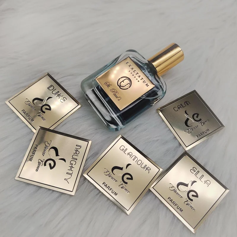 

custom,customizable stickers for perfume bottle packaging design metallic gold label cosmetic private label companies