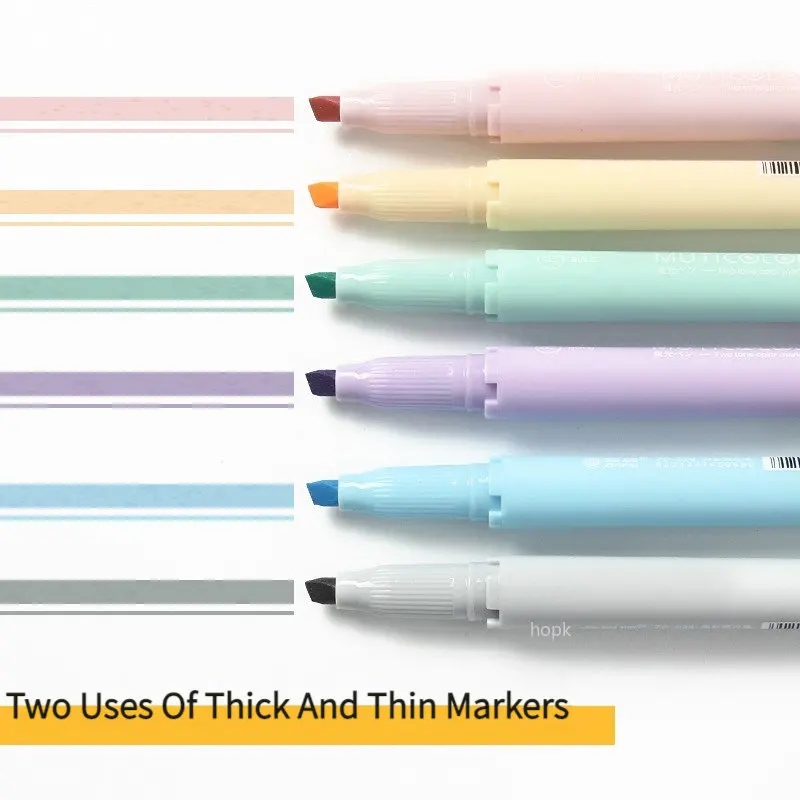 Morandi Retro Double Headed Highlighter Pen 6/24 Colors/box Vintage Fluorescent Pens Set Student Drawing Markers Stationery highlighter pen marker pen highlighter marker art marker