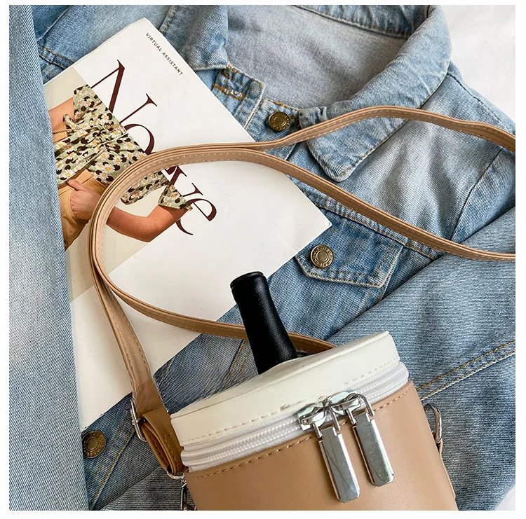 Milk Tea Cup Personalized Women's Single Shoulder Crossbody Trendy New 2024 Explosive Korean Fresh Water Bucket Bag_voghion.com