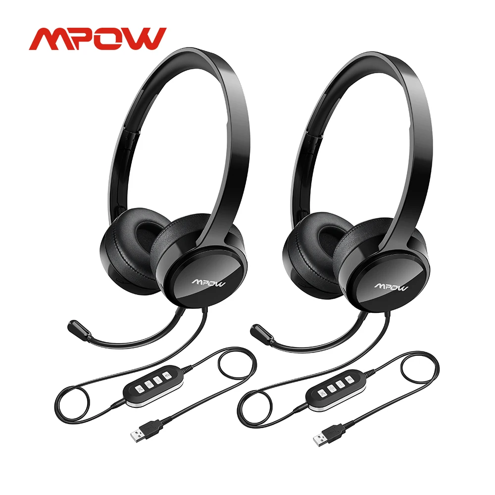 Mpow HC6 Casque USB avec Micro Casque PC Filaire pour Confortable Casque  pour Centre d'appels avec Prise Jack 35 mm Antibruit m