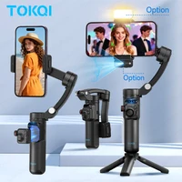 TOKQI M02 Gimbal 3-Axis Stabilizer Anti Shake, Zoom Key, Foldable Handheld Gimbal with Tripod for iPhone Android Cellphone Vlog