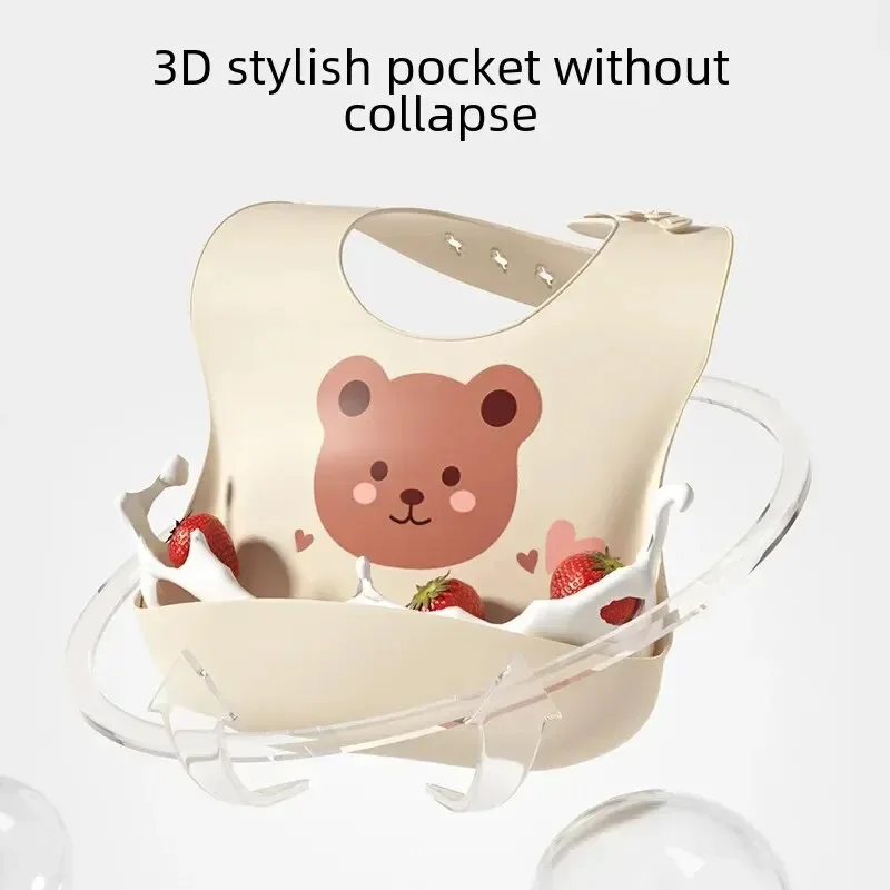 Baby Bib Waterproof Soft Silicone Feeding Bib For Kids Eating