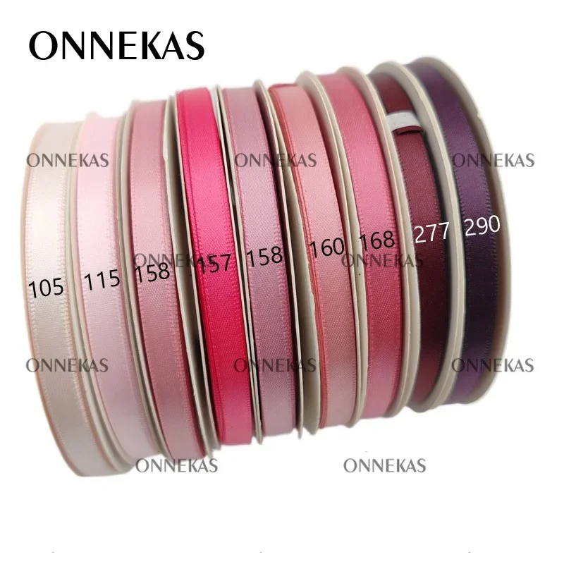 22.5M 6mm Double Faced SATIN RIBBON / Polyester Double Sided Satin Ribbons for Crafting/ Mini Bows Making Ribbon satin ribbons ribbon decoration ribbon supplies satin ribbon